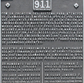 Placa de la creación del 9-1-1
